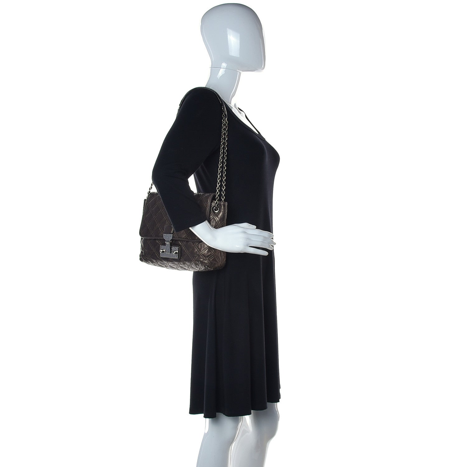 Marc Jacobs Lacquered Lambskin Baroque The Large Single Flap Bronze 2 of 13