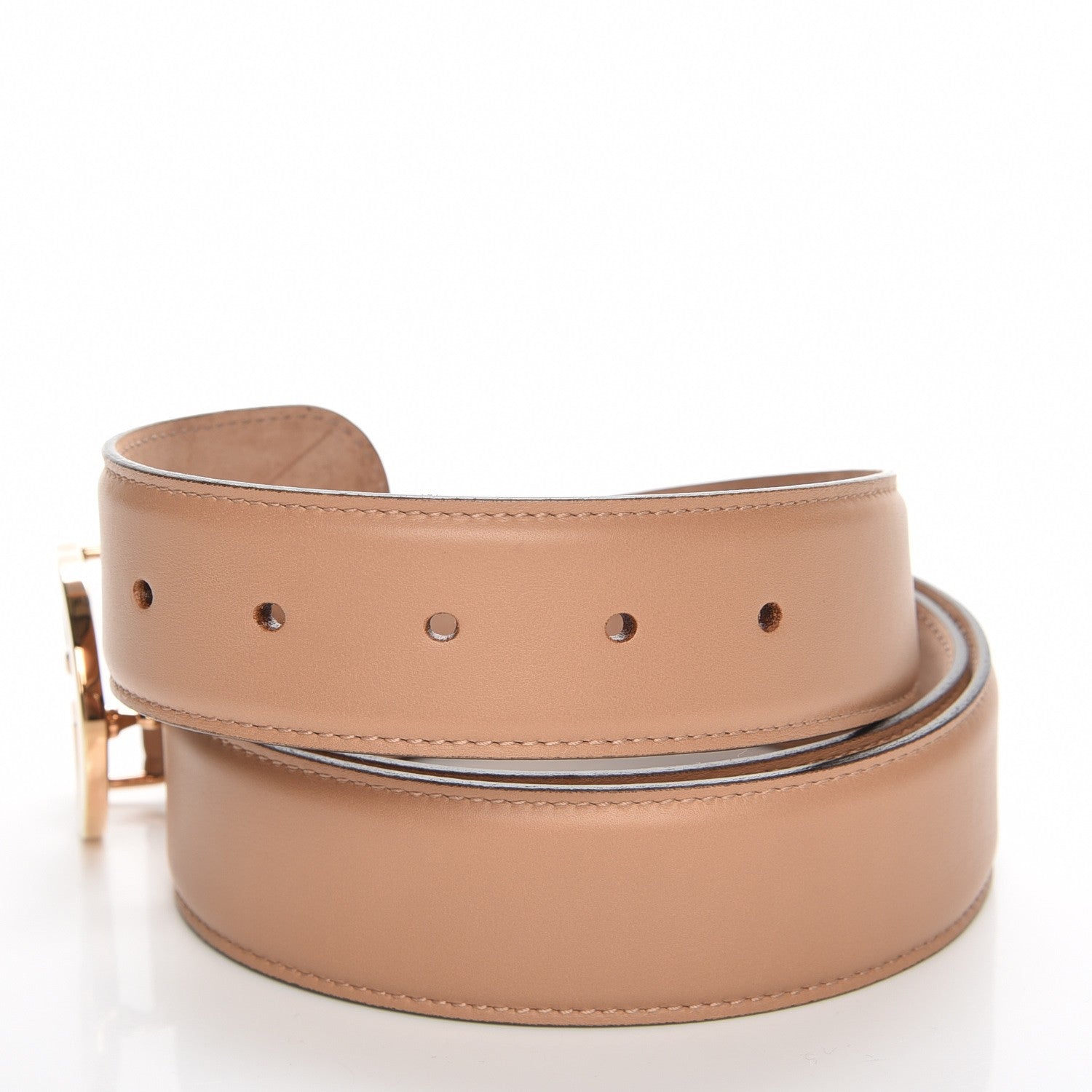 Gucci Calfskin Interlocking G 37mm Belt 110 44 Camelia 4 of 6