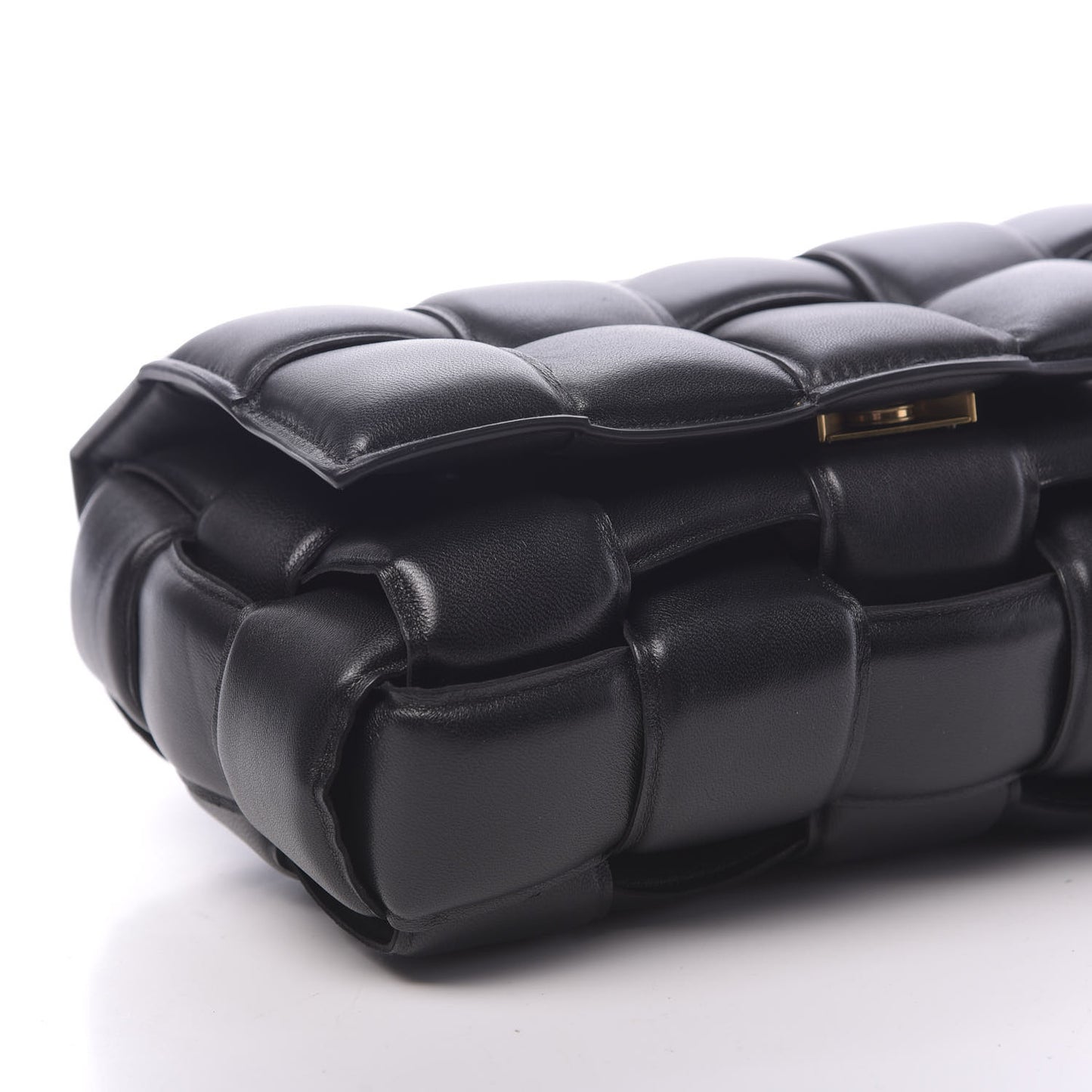 Nappa Maxi Intreccio Padded Cassette Crossbody Bag Black