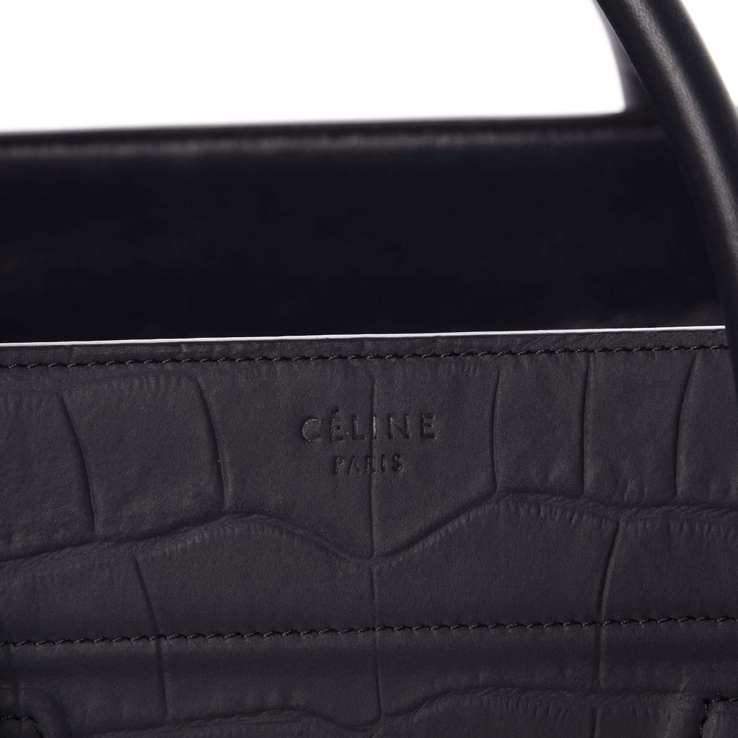 Crocodile Embossed Calfskin Medium Phantom Luggage Navy Blue