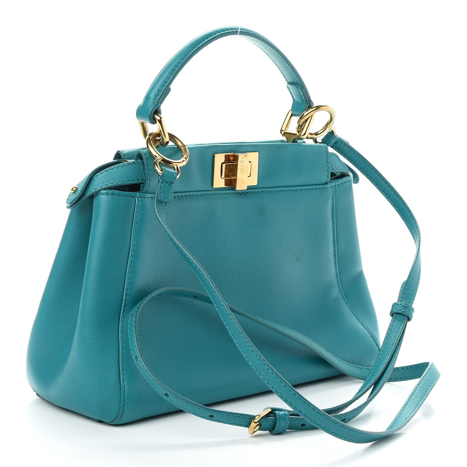 Fendi Nappa Mini Peekaboo Iconic Satchel Lago 3 of 9