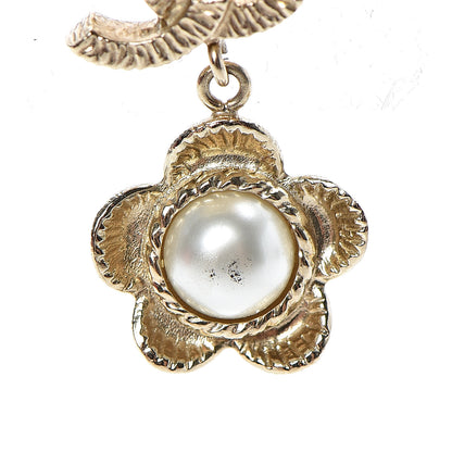 Chanel Pearl CC Camellia Earrings Gold 5 of 6