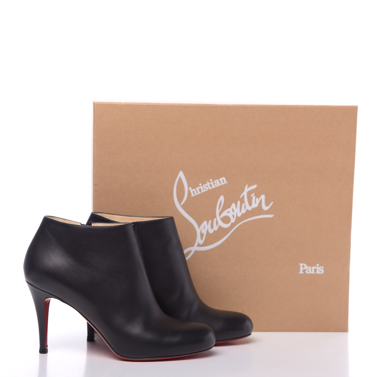 Christian Louboutin Calfskin Belle 85 Ankle Boots 36.5 Black 10 of 10