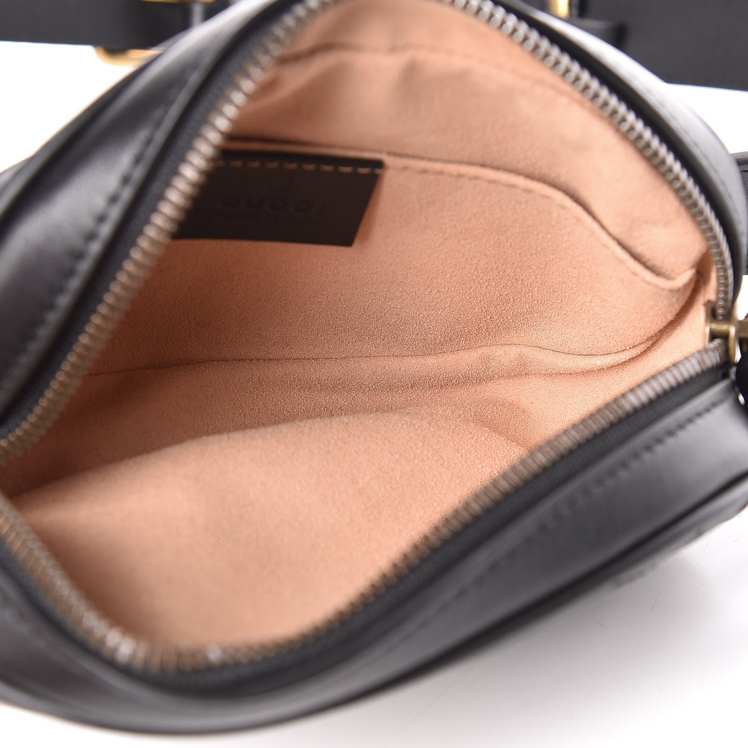 Gucci Calfskin Matelasse GG Marmont Belt Bag 85 34 Black 5 of 10