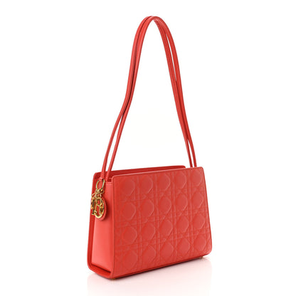 Christian Dior Lambskin Cannage Shoulder Bag Orange 3 of 10