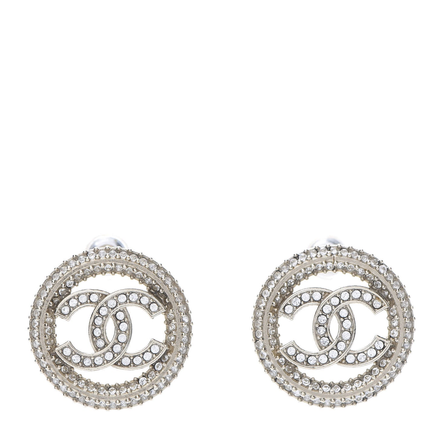 Crystal CC Vendome Round Earrings Gold