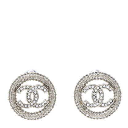 Chanel Crystal CC Vendome Round Earrings Gold 1 of 5