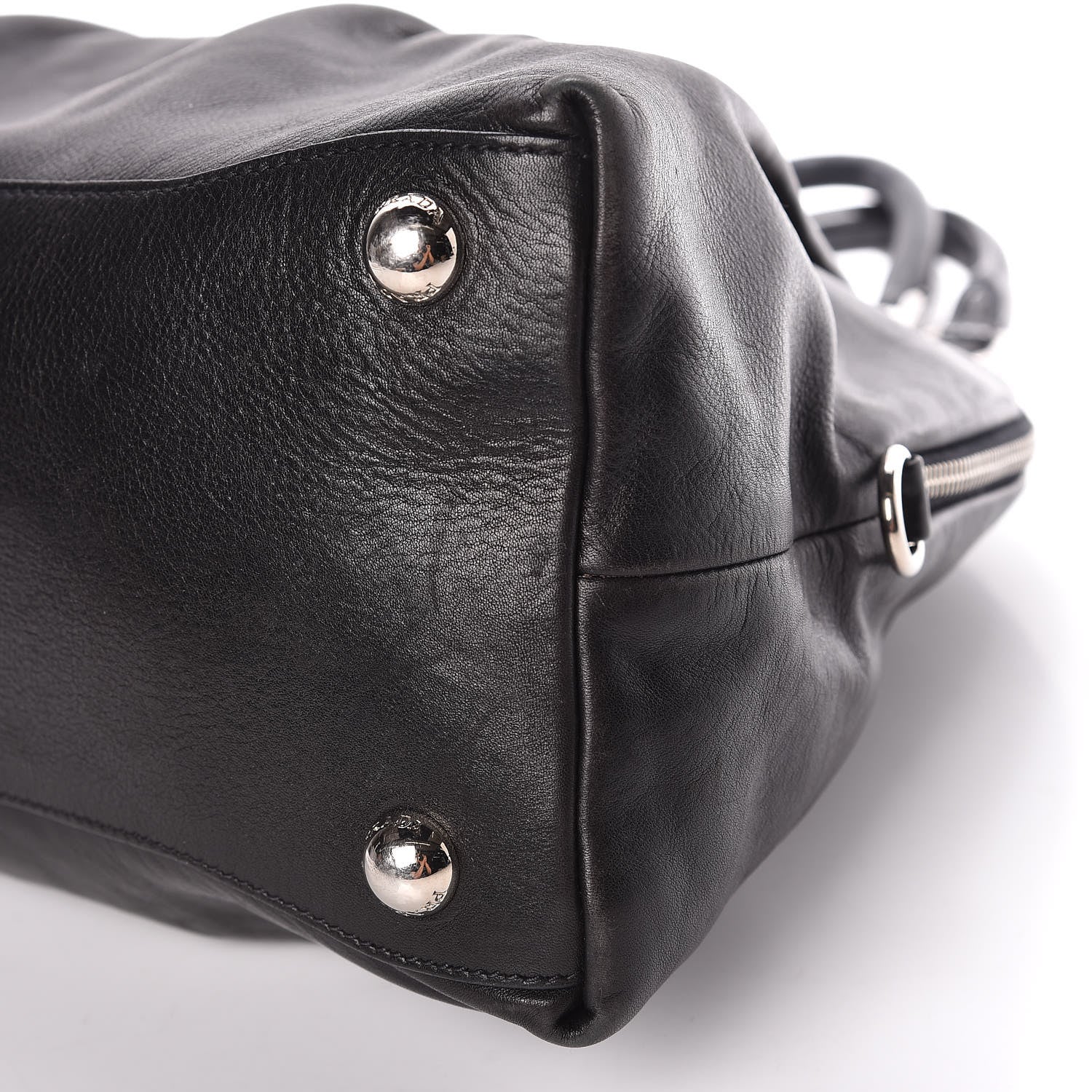 Prada Soft Calfskin Dome Sachel Black 13 of 15