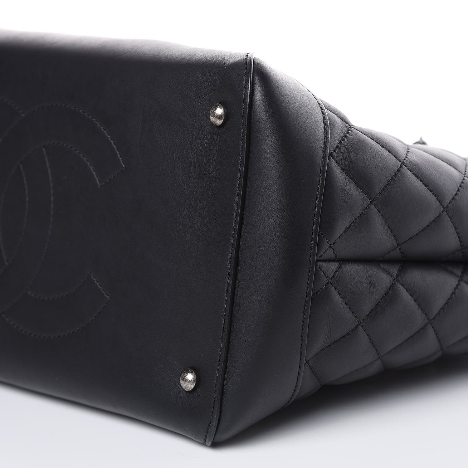 Chanel Calfskin Quilted Small Easy Shopping Tote Black 9 of 12