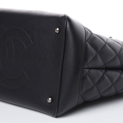 Chanel Calfskin Quilted Small Easy Shopping Tote Black 9 of 12