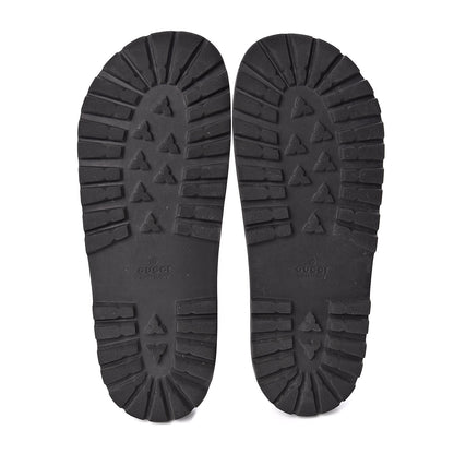 Gucci Rubber Web Mens Lug Sole Slide Sandals 9 Black Green Red 5 of 10