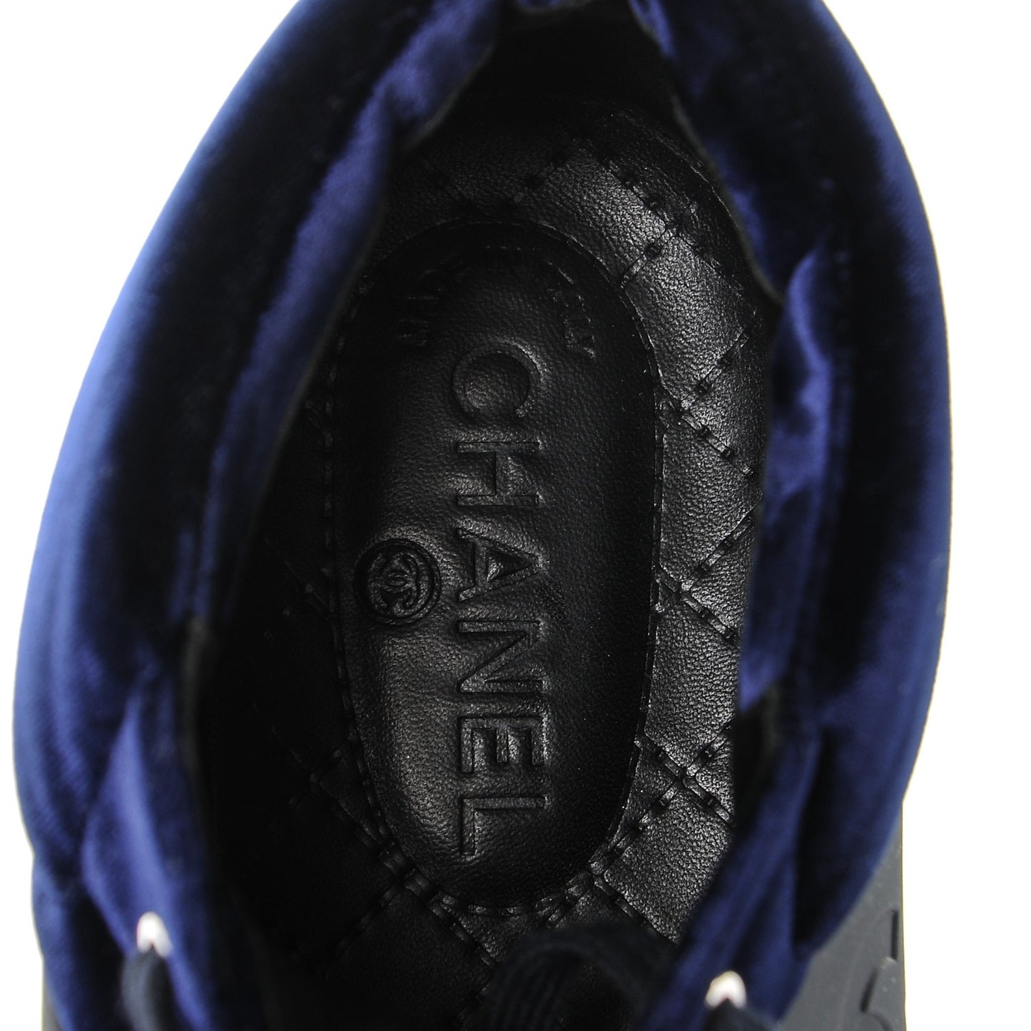 Calfskin Velvet CC Sneakers 41 Black Blue