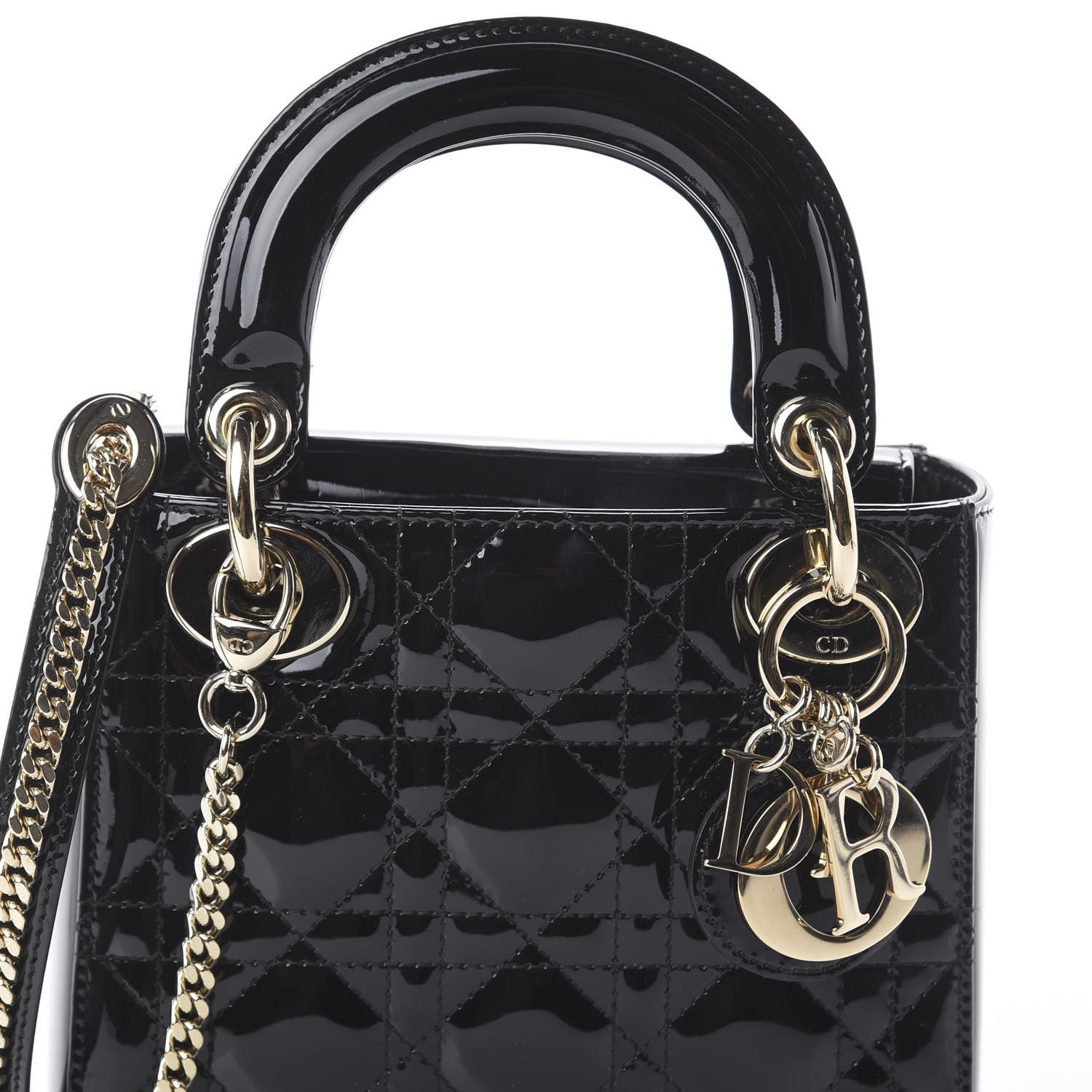 Christian Dior Patent Cannage Mini Lady Dior Black 8 of 8