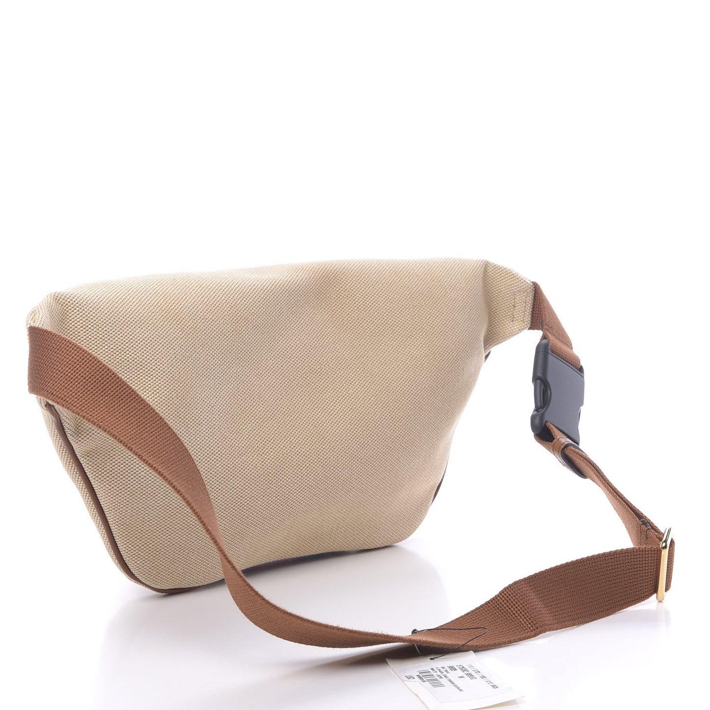 Vintage Canvas Web Belt Bag Sand Cuir