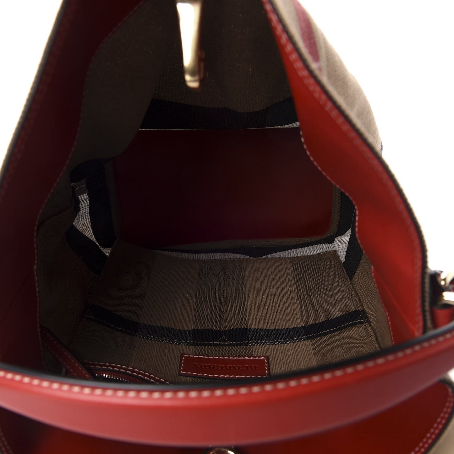 Canvas Mega Check Medium Ashby Hobo Cadmium Red