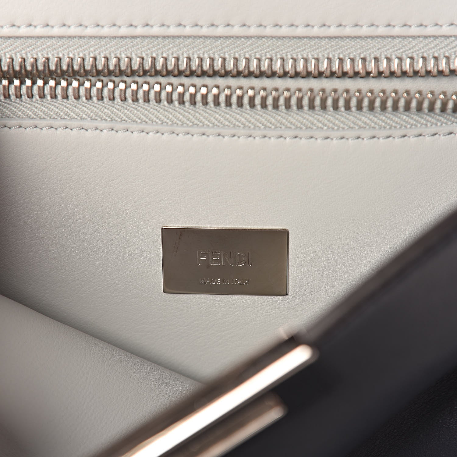 Fendi Vitello Tahiti Burro Large Peekaboo Iconic Essentially Satchel Blue Notte Grigio Perla 6 of 10