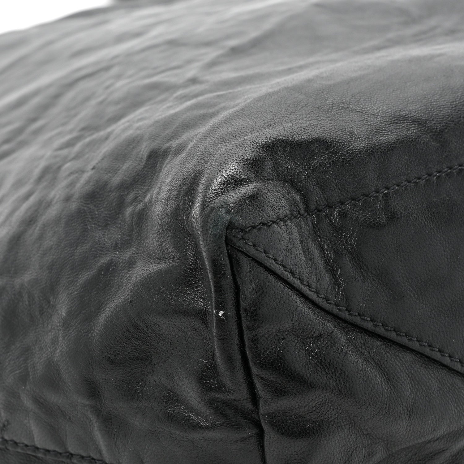 Prada Nappa Antique Reversible Tote Black Pink 16 of 22