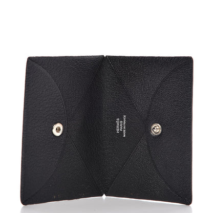 Hermes Chevre Mysore Calvi Card Case Black 5 of 6