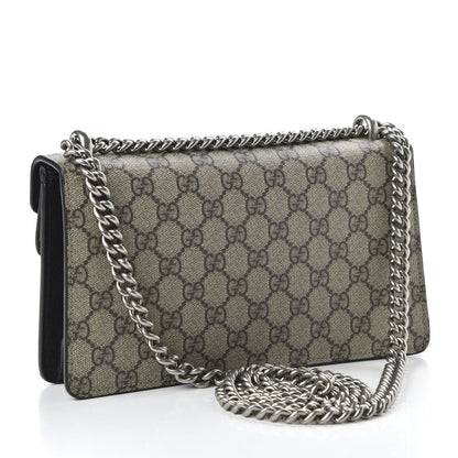 Gucci GG Supreme Monogram Suede Crystal Small Dionysus Shoulder Bag Beige Ebony Black 3 of 10