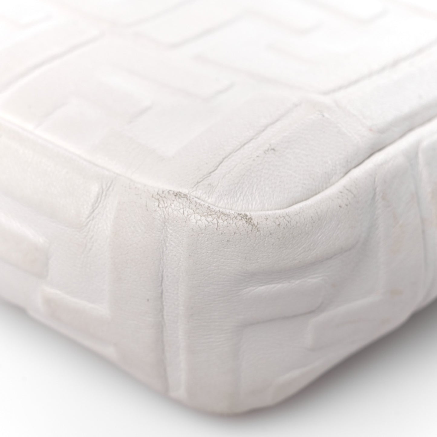 Nappa FF 1974 Embossed Baguette White