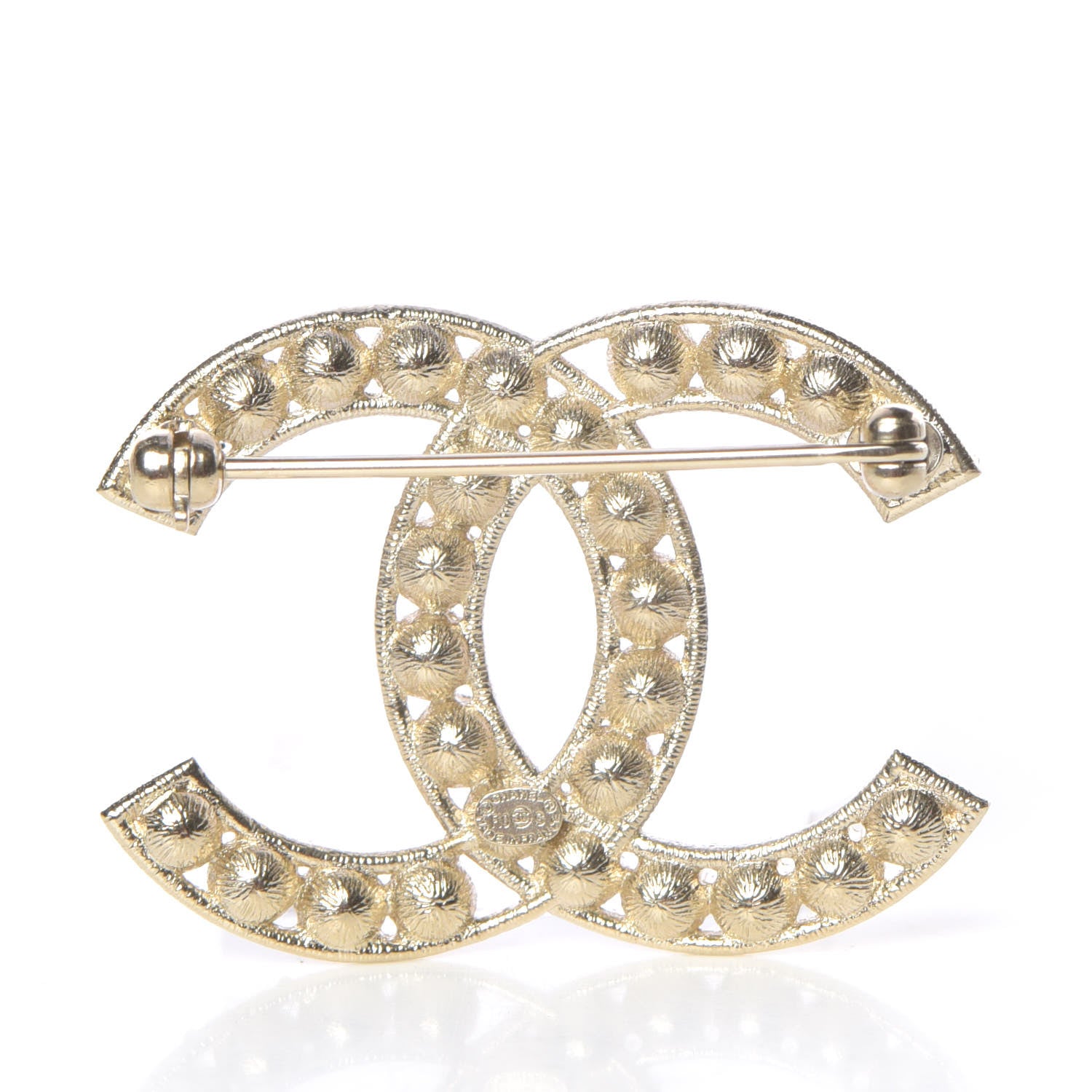 Chanel Crystal CC Brooch Gold 3 of 5