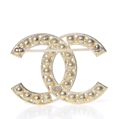 Chanel Crystal CC Brooch Gold 3 of 5