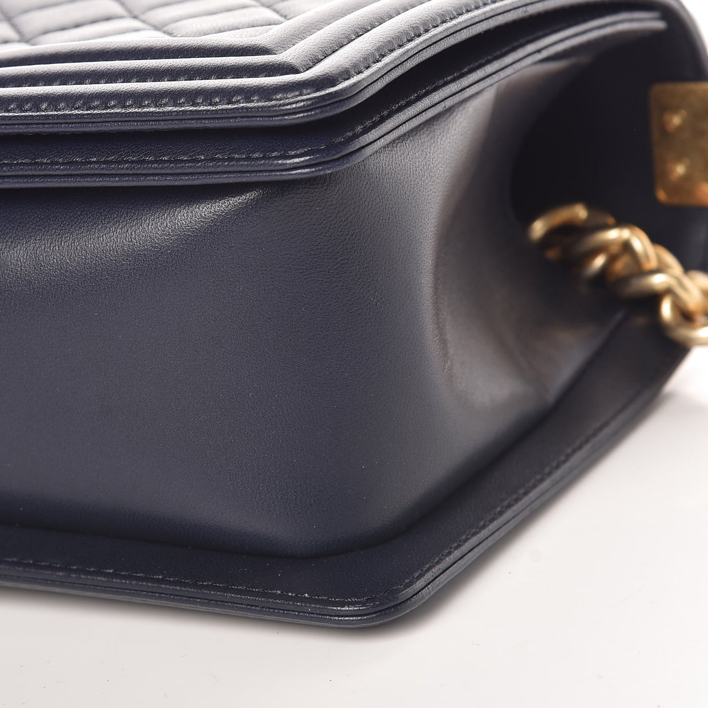 Lambskin Quilted Medium Boy Flap Navy