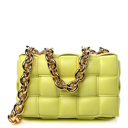 Bottega Veneta Lambskin Maxi Intreccio Padded Chain Cassette Crossbody Bag Seagrass 1 of 7