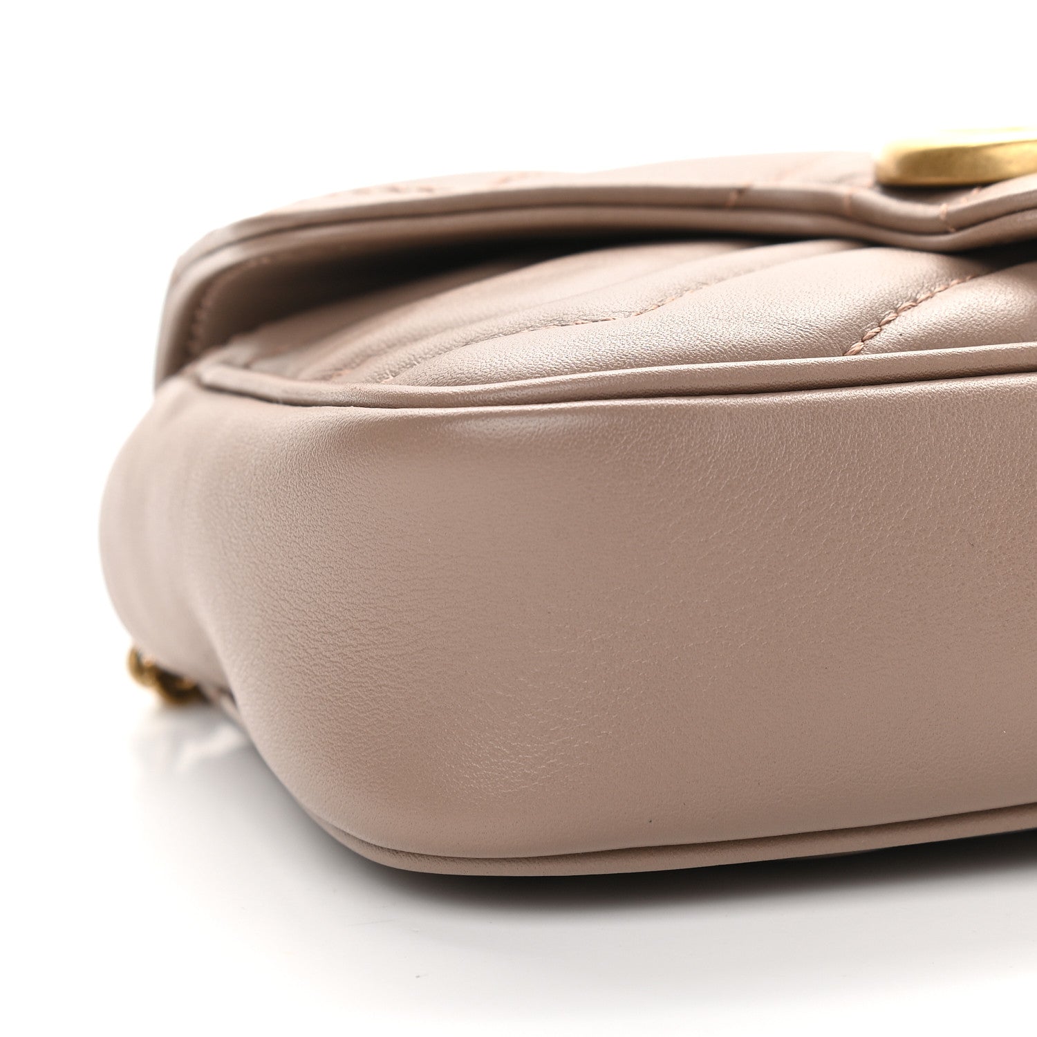 Gucci Calfskin Matelasse Super Mini GG Marmont Shoulder Bag Porcelain Rose 8 of 9