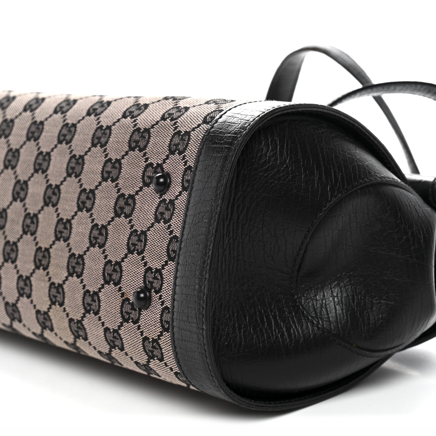 Gucci Monogram Bamboo Bullet Handbag Black 10 of 14
