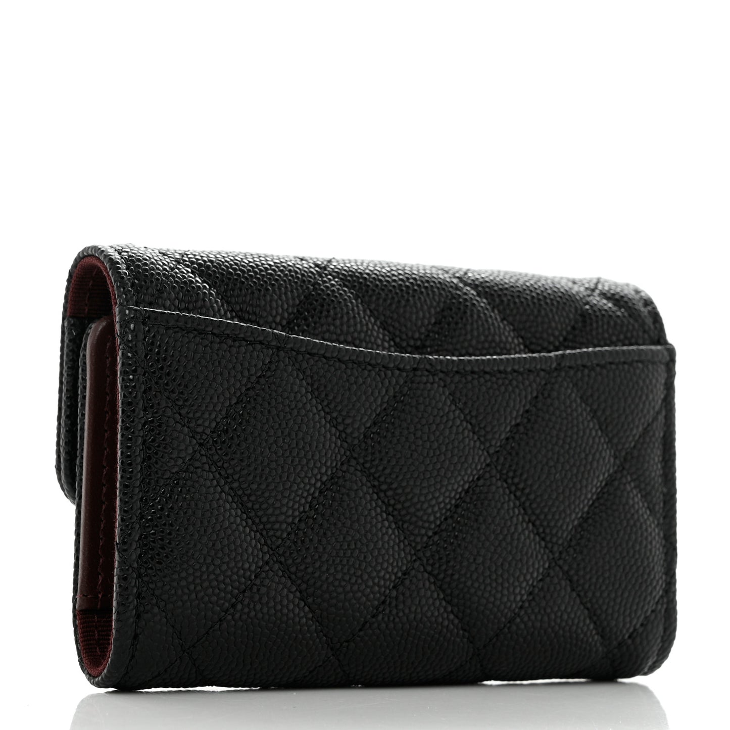 Caviar Quilted Classic 4 Key Holder Wallet Black