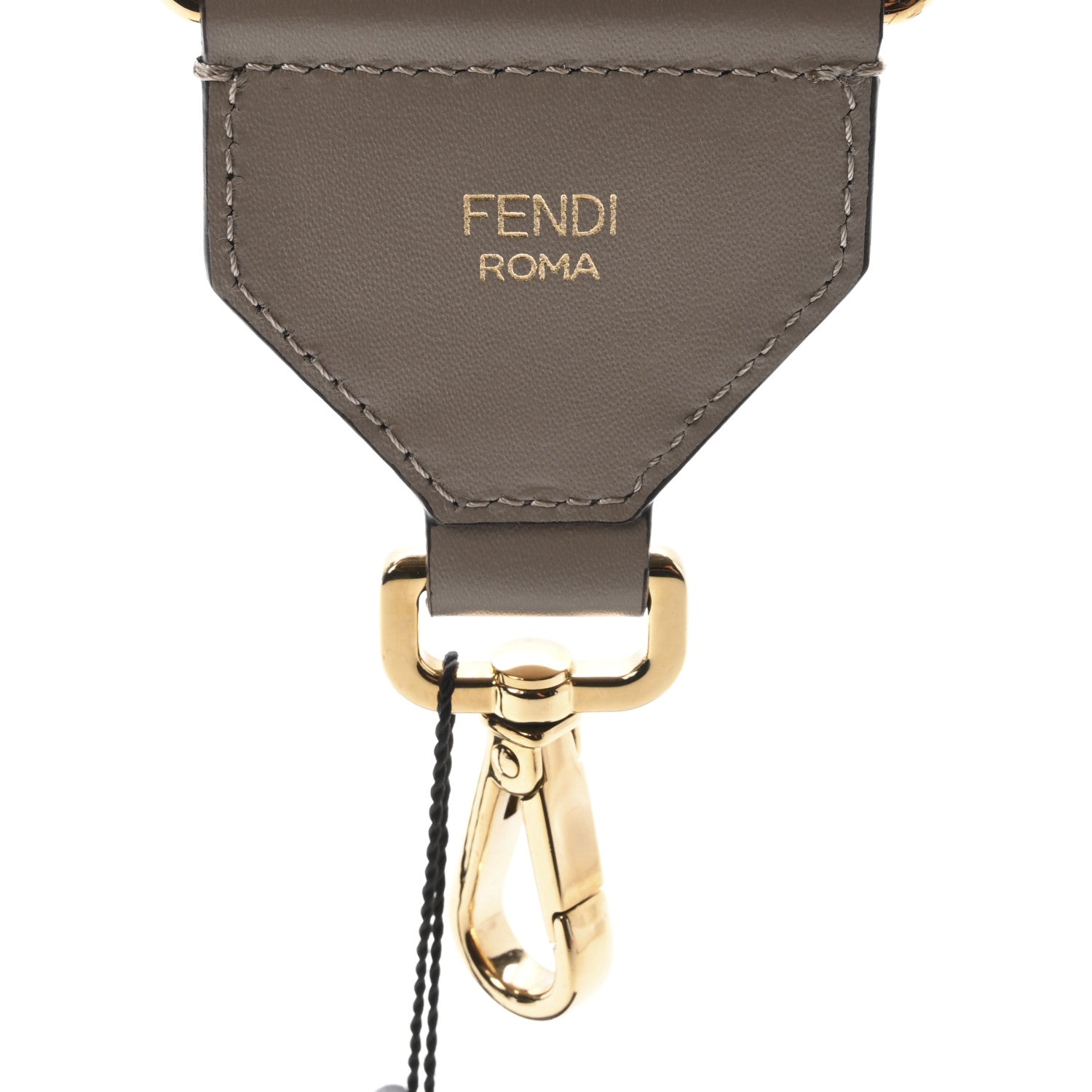 Fendi Ribbon Vitello King Logo Embossed Gingham Woven Adjustable Strap You Beige 5 of 6