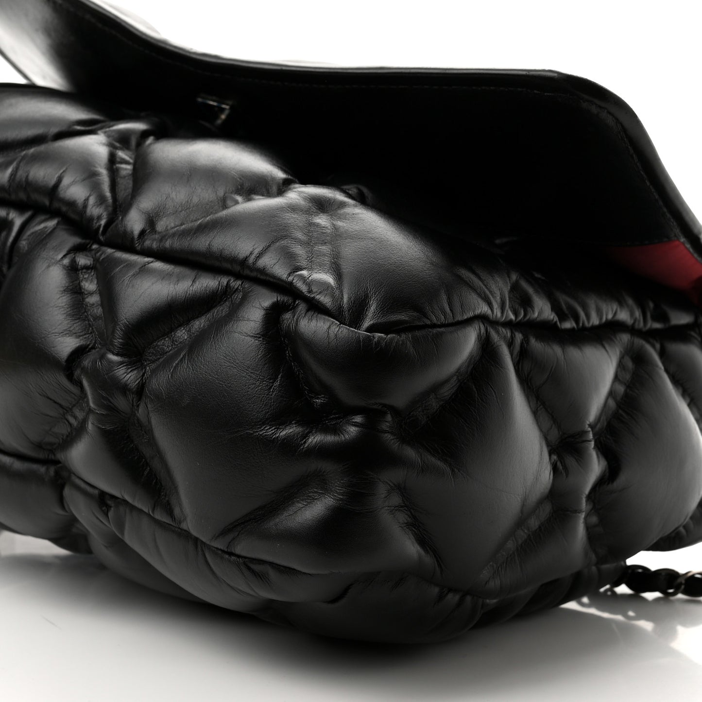 Calfskin Quilted Large Chesterfield Flap Black