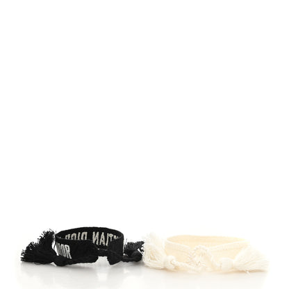Christian Dior Woven Cotton J'Adior Friendship Bracelet Set Black White 3 of 3