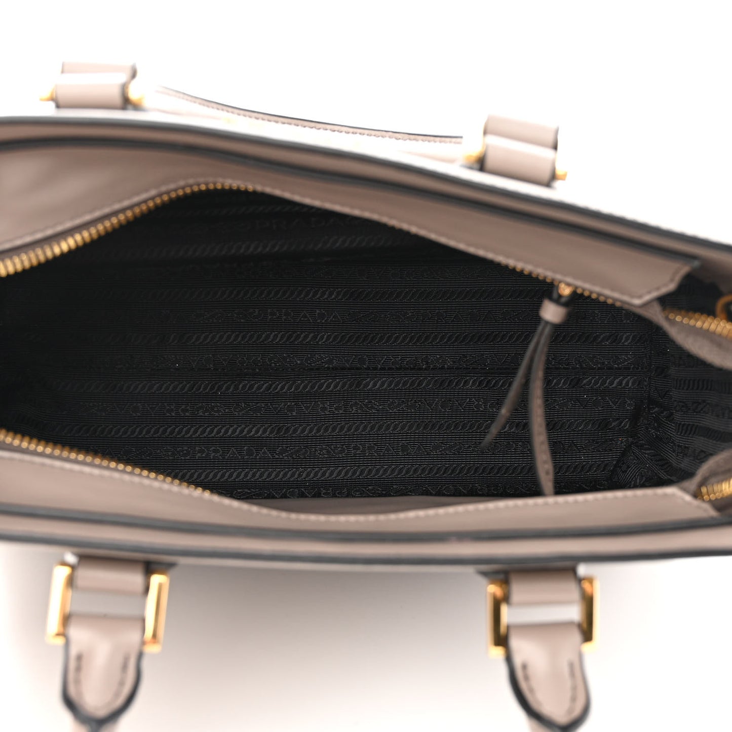 Saffiano Soft Calfskin Small Zippered Tote Argilla