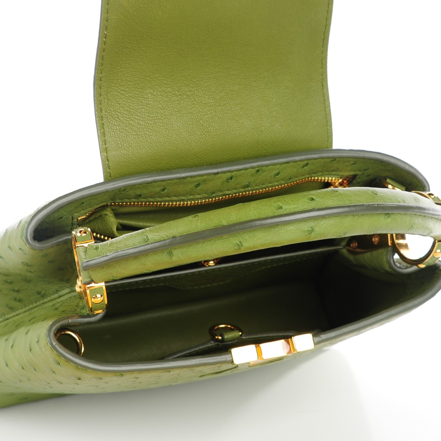 Louis Vuitton Ostrich Capucines BB Kiwi 6 of 8