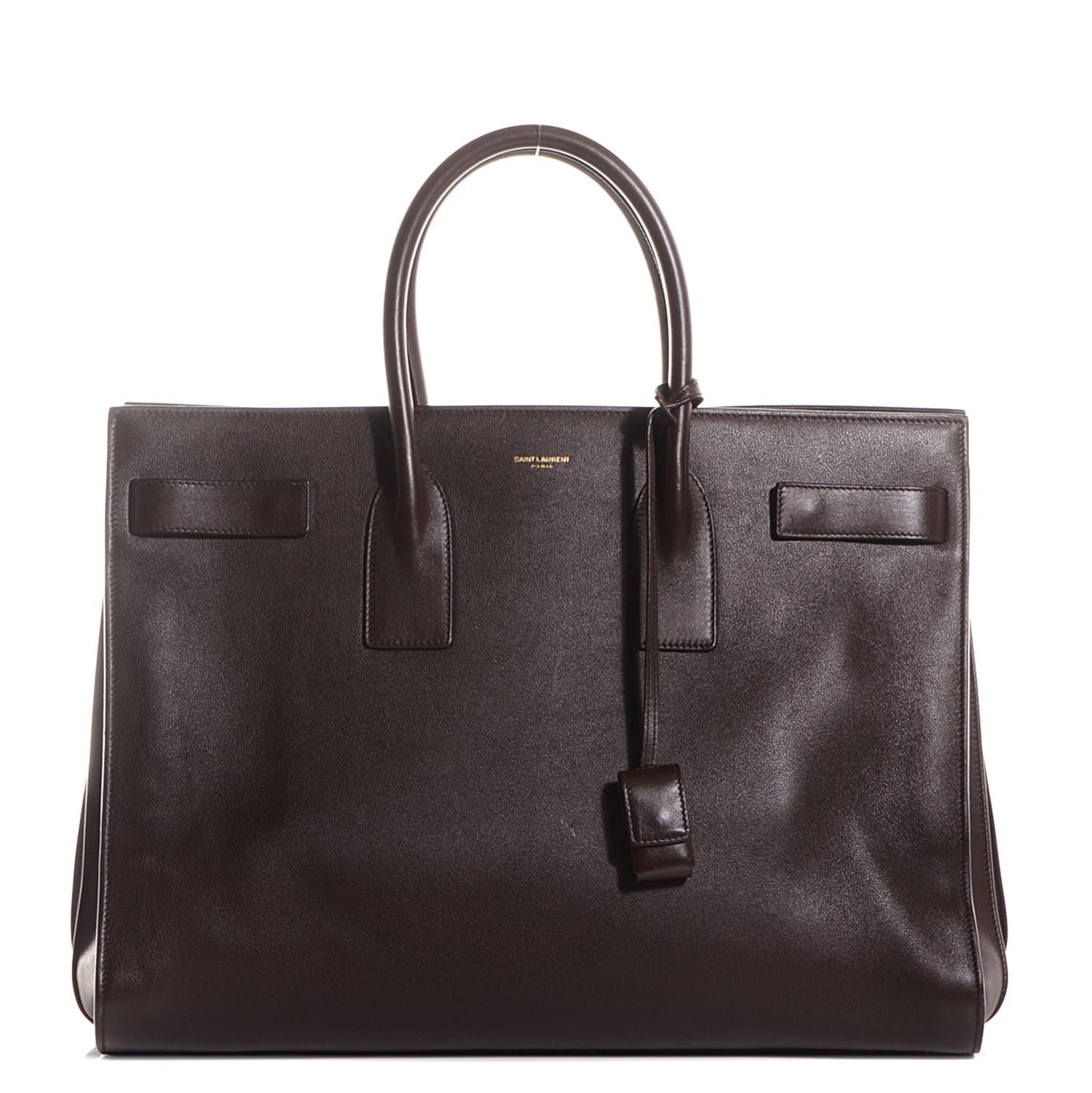 Saint Laurent Calfskin Large Sac de Jour Carryall Dark Brown 1 of 10