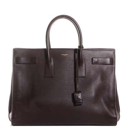 Saint Laurent Calfskin Large Sac de Jour Carryall Dark Brown 1 of 10