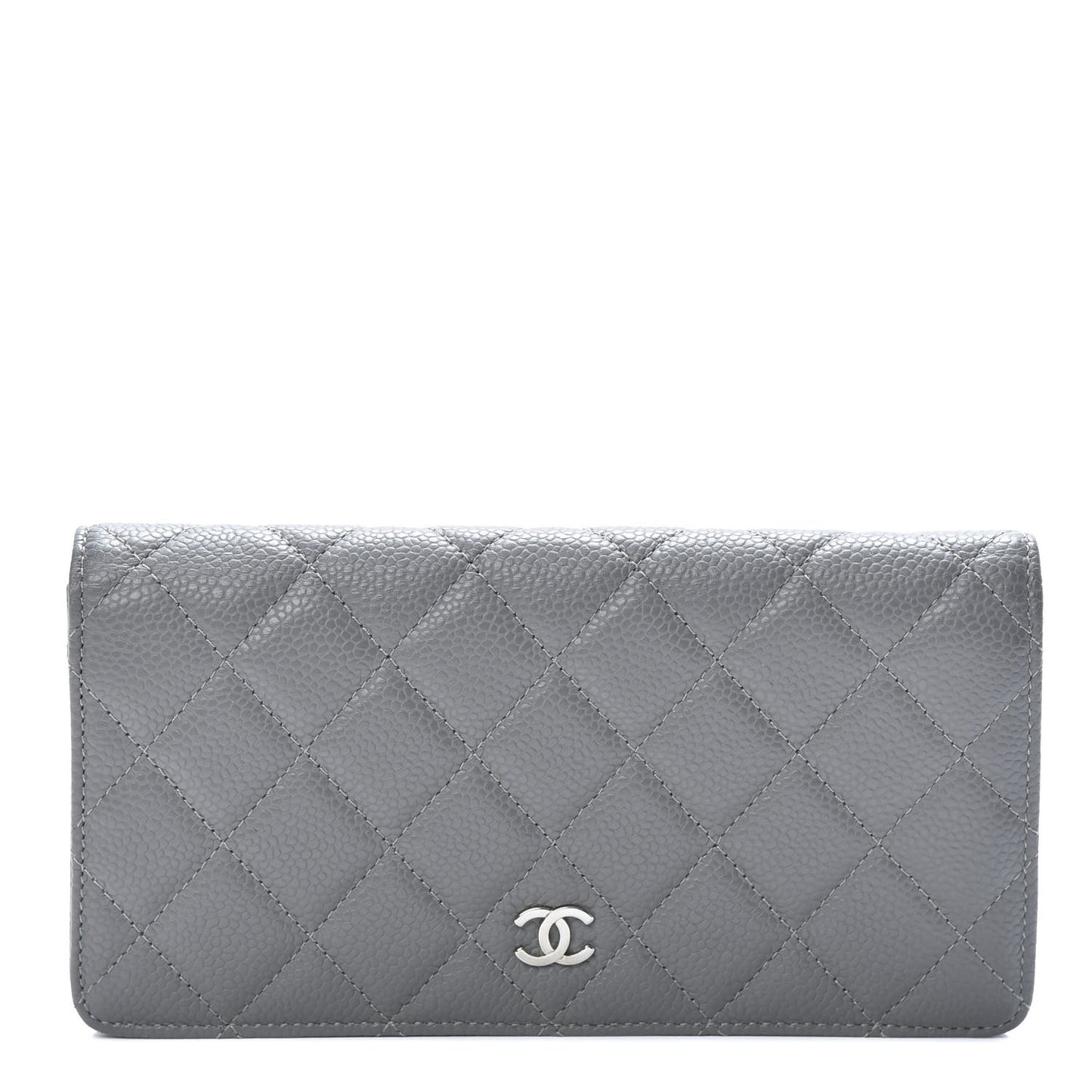 Caviar Quilted Yen Wallet Grey