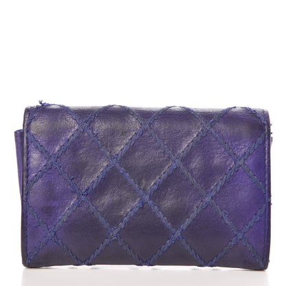 Chanel Calfskin Diamond Stitched Card Holder Wallet Purple 12 of 15