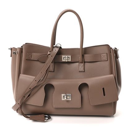 Balenciaga Smooth Calfskin Small Bel Air Carry All Bag Dark Taupe Dark Taupe Dark Taupe 1 of 9