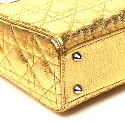 Christian Dior Metallic Grained Calfskin Cannage Small Lucky Badges My Lady Dior Gold 8 of 10