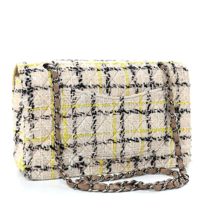 Chanel Tweed Quilted Medium Double Flap Beige Yellow Black 2 of 7
