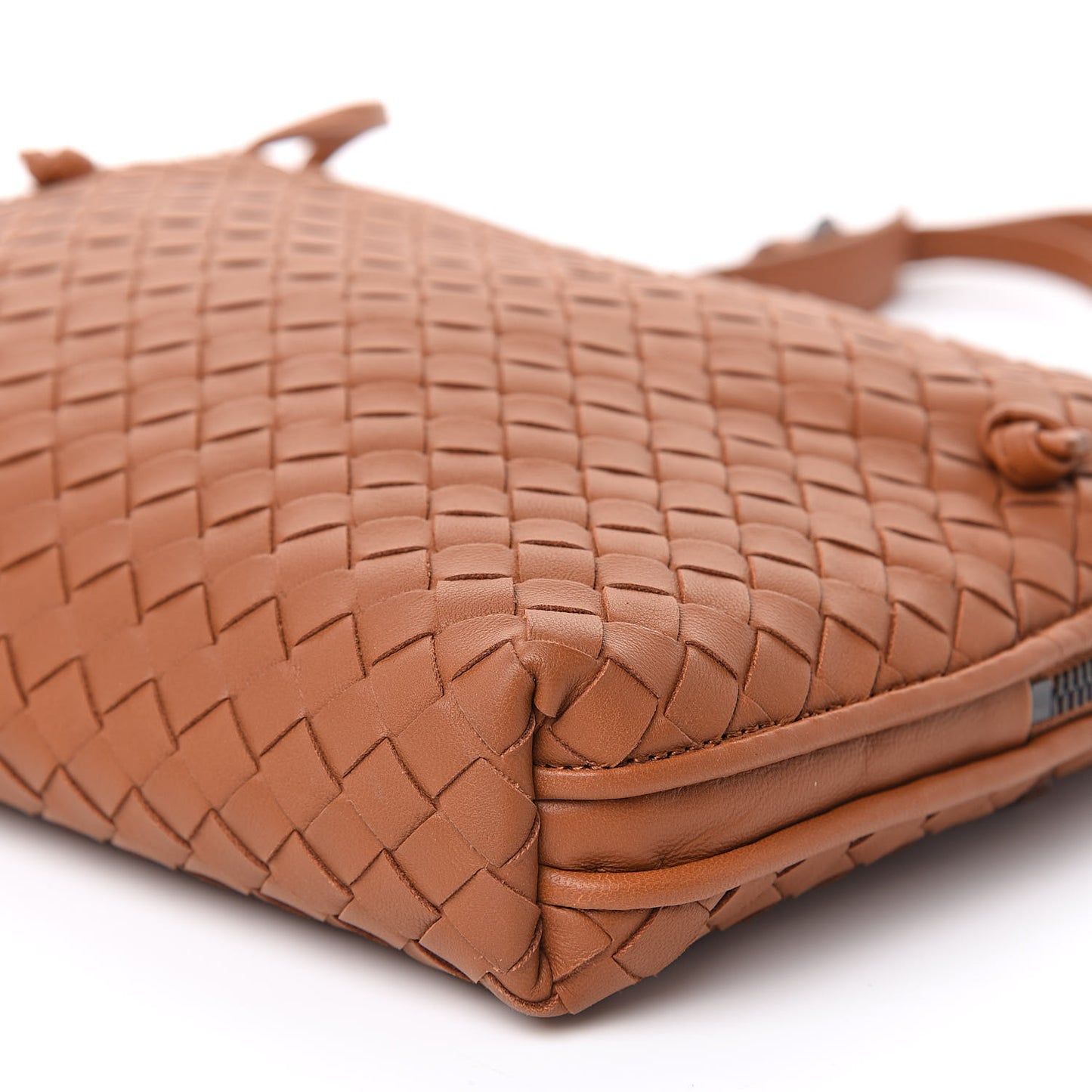 Nappa Intrecciato Pillow Crossbody Messenger Dark Calvados
