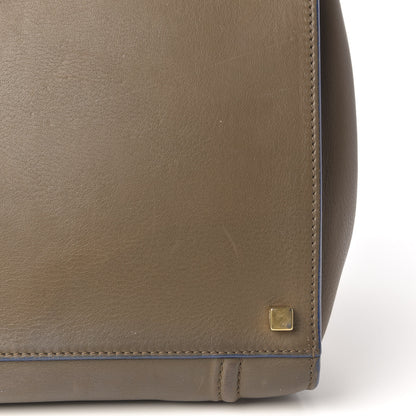 Celine Supple Calfskin Medium Phantom Luggage Khaki Cobalt Trim 32 of 32
