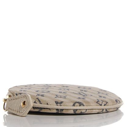 Louis Vuitton Mini Lin Croisette Round Coin Purse Blue 4 of 8