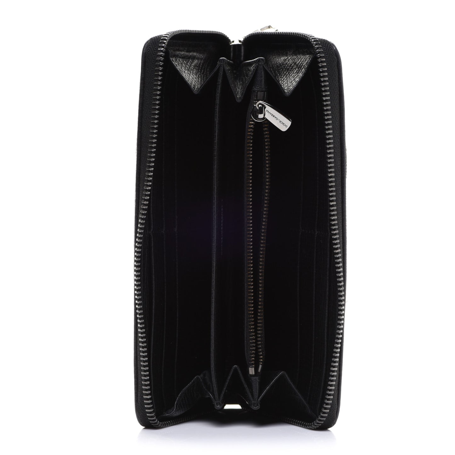 Dauphine Family Patch Zip Around Wallet Black