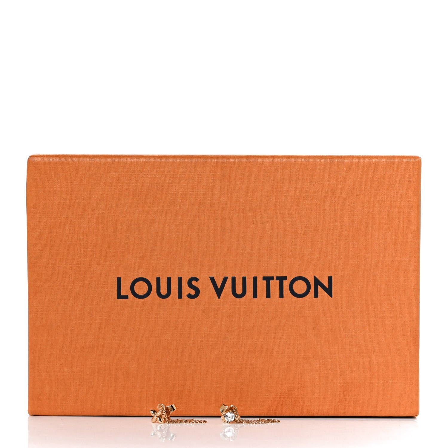Louis Vuitton Metal Crystal Petit Louis Earrings Gold 5 of 5
