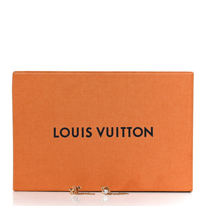 Louis Vuitton Metal Crystal Petit Louis Earrings Gold 5 of 5