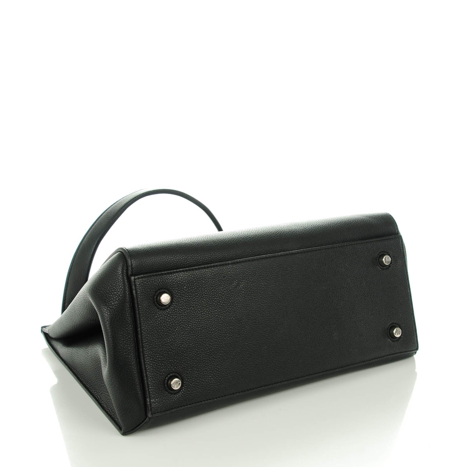 Celine Drummed Calfskin Medium Edge Shoulder Bag Black 4 of 7